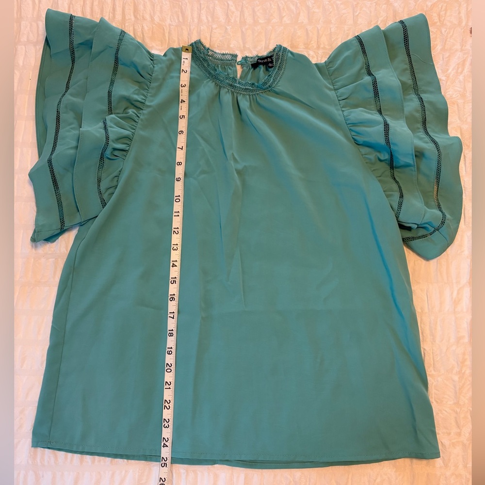 Women's Blouse with Tiered Ruffle Sleeves